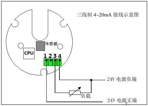 遠(yuǎn)傳橢圓齒輪流量計三線制接線圖